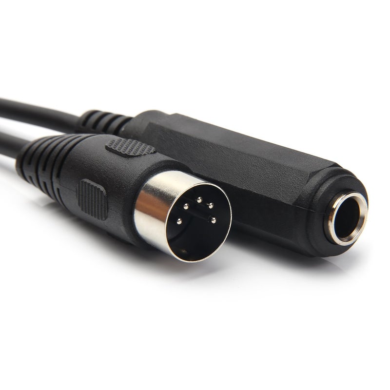 SiYear محول كابل MIDI 5 دبابيس DIN للأنثى 1/4" TRS SiYear 6.35 مم لمكبر الصوت، المضخم، الخلاط إلى لوحة مفاتيح MIDI، جهاز سينثسايزر، واتصال الجيتار (30 سم/0.3م) - Image 5